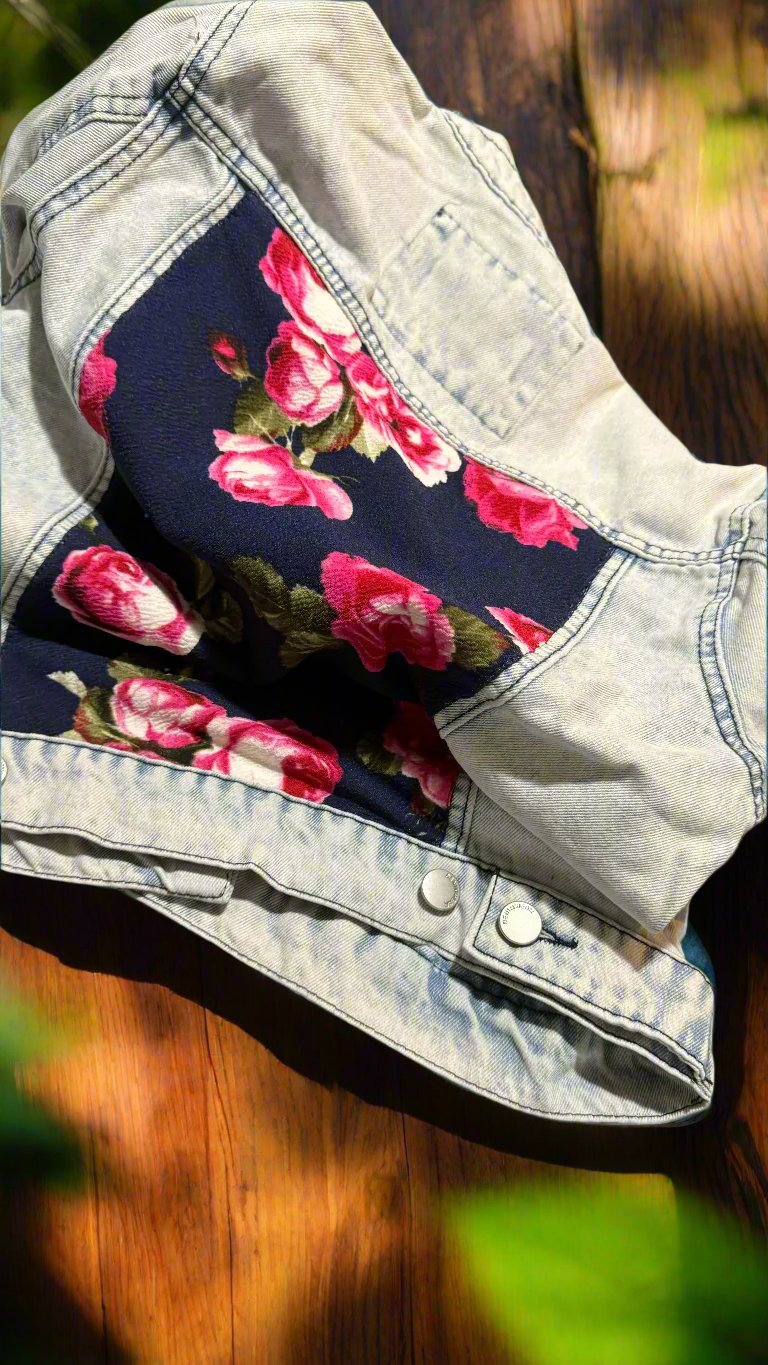 Womens Floral Jean Jacket.