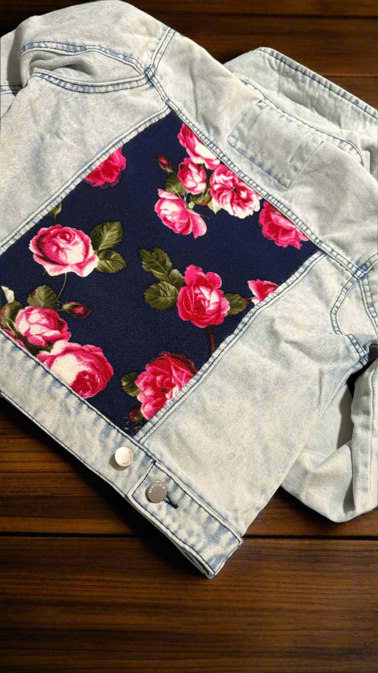 Womens Floral Jean Jacket.