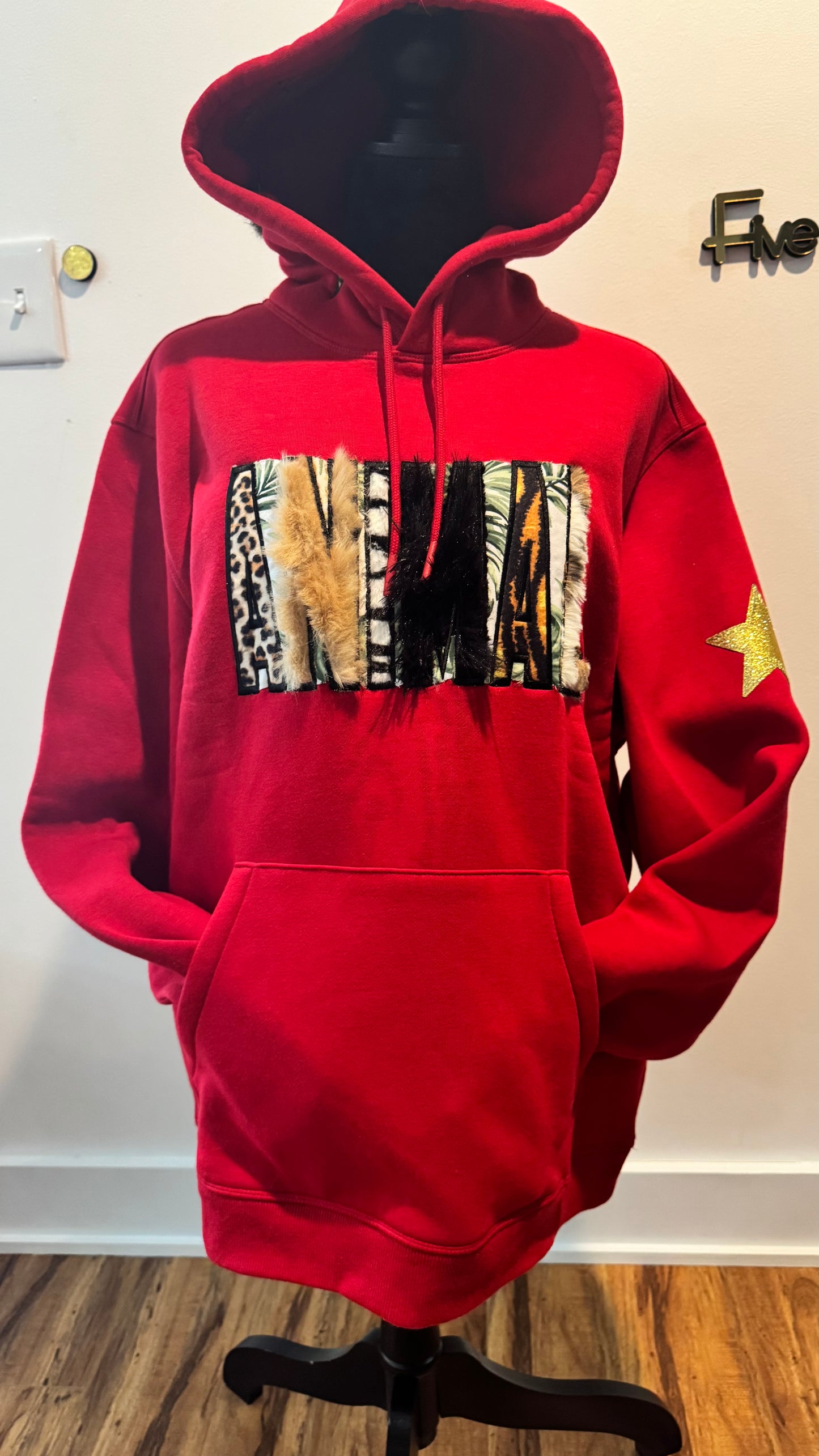 “ANIMAL” hoodie in red
