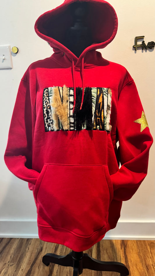 “ANIMAL” hoodie in red