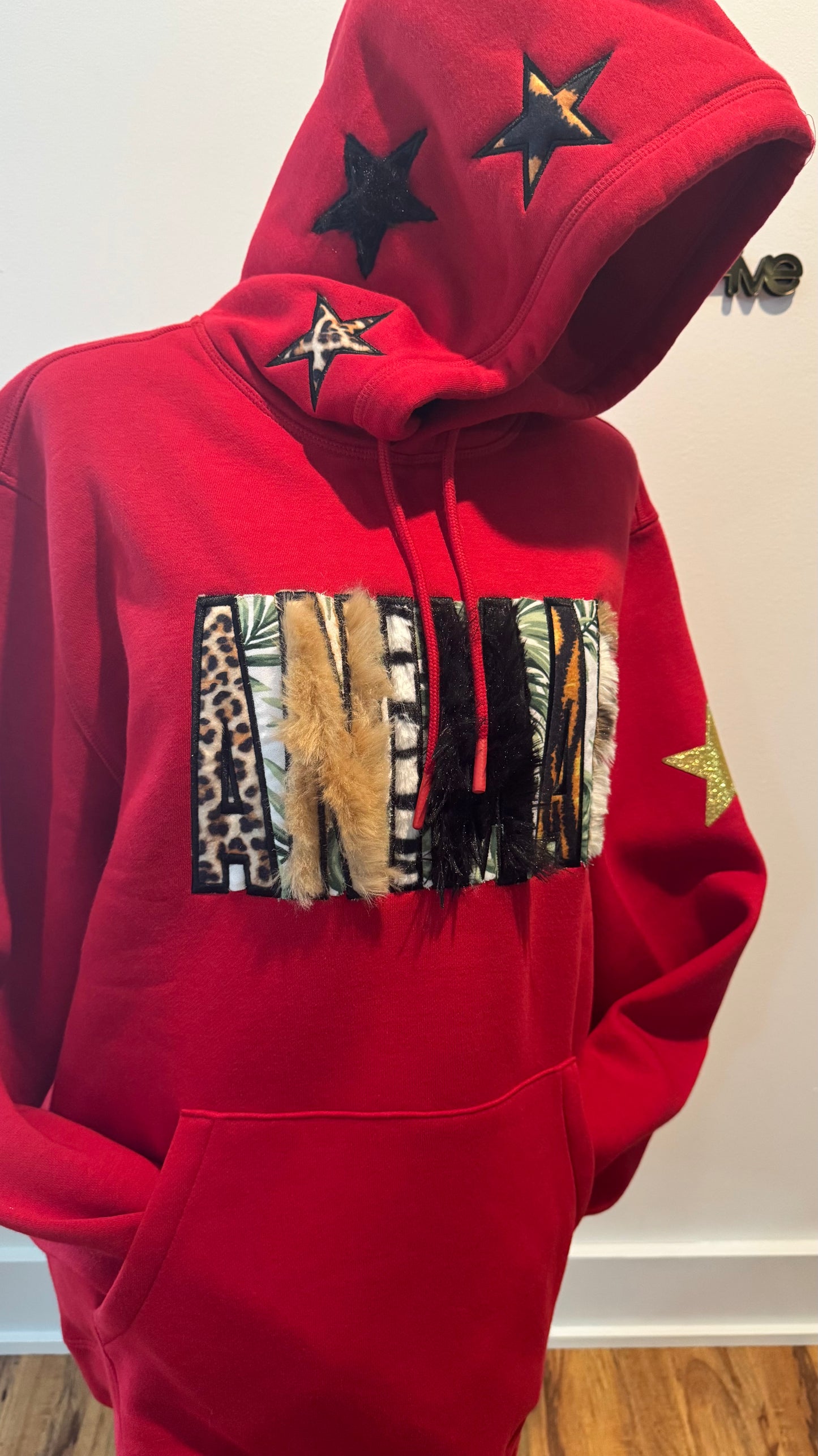 “ANIMAL” hoodie in red