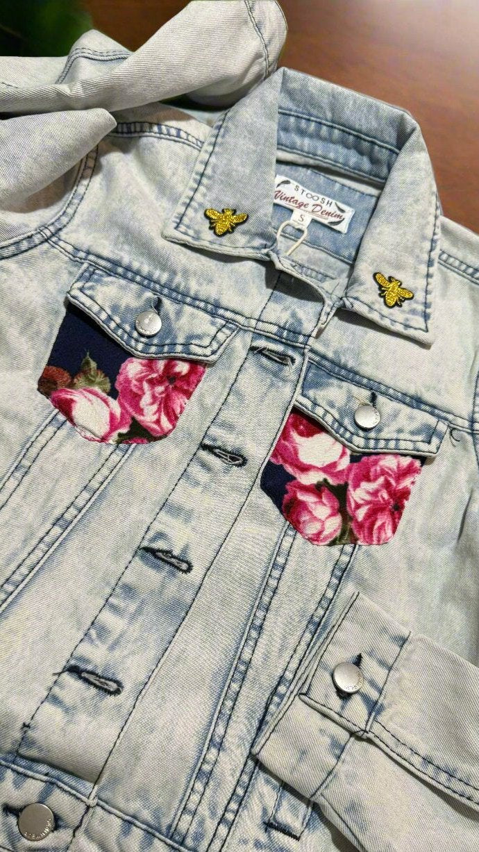 Womens Floral Jean Jacket.