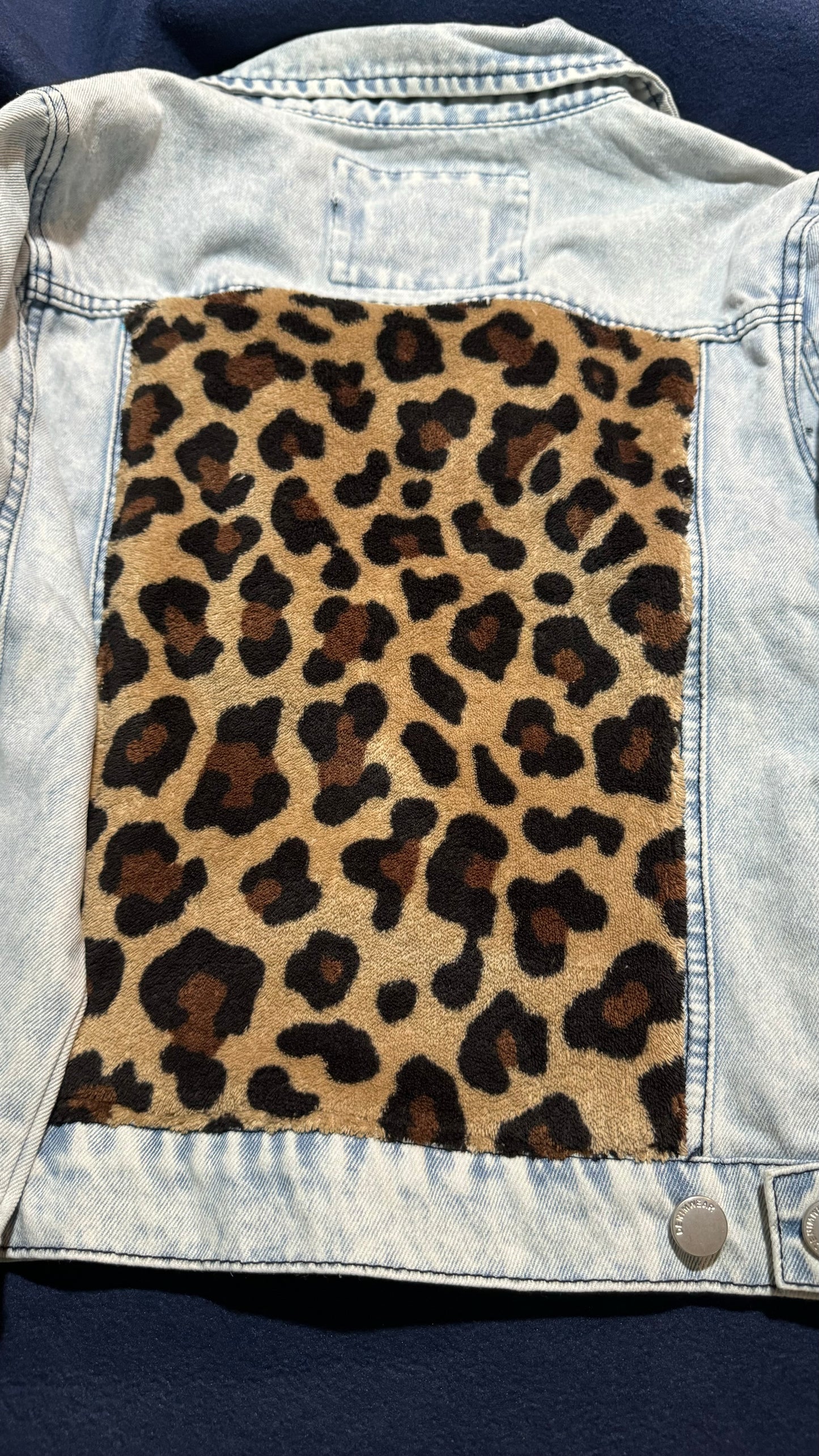 Ladies Cheetah Print Jean Jacket